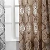 Kwiatowy panel Okno Panel Kwiatowy Jacquard Semi-Shades Curtain Brown do sypialni Natural Ready Made Fabrics 210712