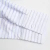 Primavera Autunno Risvolto Manica lunga Bianco Dietro Allentato Camicia a righe irregolari di grandi dimensioni Camicetta da donna Moda 210520
