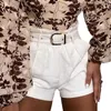 Summer Women Loose Short Pants with Waistband Solid Color High Waist Casual s Pockets Female 210719