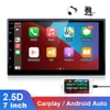 NOVO 2 DIN CAR RÁDIO AUTORADIO Apple CarPlay Android Auto 7 "Tela de toque de toque Receptor de estéreo Touch Screen MP5 Multimedia Player