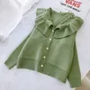 Tröjor Kvinnor Höst Peter Pan Collar Japan Style Söt Kläder Långärmad Doll Cardigan Coat Pull Stickade Toppar 210610