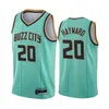 Camisa masculina estampada personalizada LaMelo Gordon Hayward Devonte Graham 2021 Camisas de basquete verde Buzz Uniforme