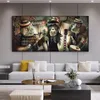 Astratta moderna Occhiali da fumo Musica Hip Hop Scimmia Poster e stampe Pittura su tela Stampa Wall Art for Living Room Home Decor Cu307j