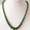 Natural Stone Taiwan Green Jades Chalcedony 6-14mm Round Stones Beads Necklace For Women Chain Choker Jewelry 18inch B625-2 Chokers