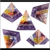 파우치 백 포장 디스플레이 쥬얼리 Tumbeelluwa Chakra Crystal Orgonite 피라미드 에너지 생성기가있는 구리 와이어 RO