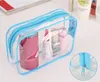 Förvaringslådor Bins Travel PVC Kosmetiska Väskor Lady Transparent Clear Zipper Makeup Organizer Bath Wash Make Up Tote Handväskor