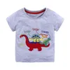 Camisetas para bebés, camisetas para niños, camiseta de verano Dino, camiseta de manga corta multicolor para niños, 100% algodón, 18 meses, 2, 3, 4, 5, 6T, 210413