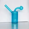 Tuyau de narguilé en verre épais coloré Oil Dab Rig Bol à tabac Brûleur en verre intégré Percolater Bubbler bong Pipes à eau Shisha Hookahs