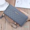 Designer-Wallets Zipper Tassel Checked Wallet Ladies Long With Large Capacity Mobile Phone Bag267P