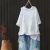 Summer Korea Moda Kobiety Krótki Rękaw White Hooded T-shirt Wszystkie Dopasowane Casual Cotton Tee Shirt Femme Loose Tops S776 210512