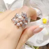 2022 Quality S Sier Charn Punk Band Ring With Nature and Diamond Star Shape for Women Wedding Jewelry Gift a Box ST253I