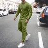 Men's Tracksuits Autumn Sportswear Sets Solid Color Tracksuit Men Casual Long Sleeve Sweatshirt+Long Pants Jogging Suit Ropa Hombre