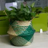 Cesto di fiori intessuto di erba marina naturale Decorazione in vaso per la casa Forniture Cestini portaoggetti cosmetici per vestiti sporchi di alta qualità