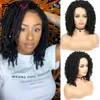 Dreadlock faux nu locs syntetic box flätor afro lockiga hår peruker för svarta kvinnor svart ljusbrun daglig livsfaktorisk direkt