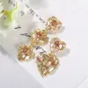 Fashion élégant Asymétrie brillante Strass Strass Dangle Boucles d'oreilles Femmes Coréen Charme Cristal Boucle d'oreille Bijoux