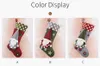 Christmas Oornament Socks Stockings Decor Trees Party Decorations Santa Design Stocking 3Colors HH21-778