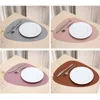 PU Leather Tableware Pad Placemat Table Cup Mat Waterproof Heat-Resistant Non-Slip Washable Insulation Place Mats Soft Placemats Bowl Coaster JY0512