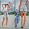 mode denim shorts femmes taille haute jeans jambe large décontracté Femme Lâche Plus taille 210714