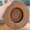 Hand Made Women Panama Outdoor Fashion Sunscreen Straw Hat Beach Travel Flat Top Concave Wide Brim Fedora Hats