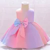 2021 été baptême nouveau-né 1 an anniversaire robe pour bébé fille coloré princesse robes de soirée enfant Costumes 3 6 8 mois G1129