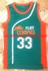 Cousu Semi Pro Flint Tropics Film # 33 Jackie MOON Maillot de basket-ball vert XS-6XL Personnalisé N'importe quel numéro de nom Maillots de basket-ball