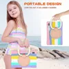 Duty Shockproof Cases voor Samsung Galaxy Tab S7 T870 T875 T878 Rainbow Schouderriem Stand Kids Tablet Cover