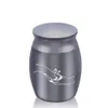 5-Color Optional Pendant Aluminum Alloy Cremation Urn Small Mini 30x40Mm Pet Ashes Memorial Keepsake Jar With Gift Velvet Bag