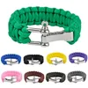 Bracelets porte-bonheur Paracord Fashion Rope With Whistle Buckle Outdoor Camping Survival Kit Acier inoxydable Melv22