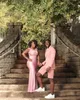 ファッションの結婚式のピンクのノッチラペルの男性スーツのショートパンツ衣装ホム新郎プロムパーティーブレザーTerno Masculinoスリムフィット2個x0909