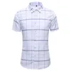 45KG120KG SUMMER NY KOREAS Fashion Mens Short Sleeve Plaid Shirt Daily Casual Button Shirts 4xl 5xl 6xl 7xl 210412