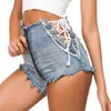 Kvinnor Fashion Spring Shorts Sexig bandage Avskuren hög midja Jeans Mini Botten #37% Kvinnor