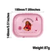LadyHornet Smoking Pink Aluminum Rolling Trays 140*180MM Matte Metal Roll Tray Herb Tin Accessories
