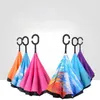 Dobrável guarda-chuva reversa dupla camada invertida guarda-chuvas de carro à prova de vento para as mulheres 210721