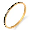 Bracelet en émail de mode Bangles en acier inoxydable Géométrie Design Bangle d'or pour femmes Love Wedding Bijoux Femme Q0719