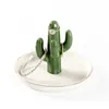 Cactus Jewelry Holder Ceramic Trinket Dish Ring Earrings Display Stand Necklace Organizer Tray Gift for Women Mother Girls