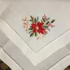 Uppsättning av 12 modelinne middagsbord servett 20x20 tum broderad blommig vintage te servetter för speciella tillfällen1770805