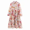 Vestido floral de mujer Material de gasa Moda de primavera Correa de espagueti Forro Conjuntos de dos piezas Vestidos largos de dama moderna 210602