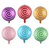 10 pz/lotto palloncini stagnola caramelle colorate 18 pollici rotondi lecca-lecca palle matrimonio San Valentino festa di compleanno decorazione bambini globo