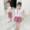 Girls Summer Clothes Tshirt + Short For Clothing Sets Casual Style Children's Tracksuit 210528