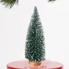 Kerstdecoraties Mini Frosted Tabletop Pine Tree met Hout Base Home Party Decoratie Ornamenten - 20cm # Q6