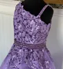 Little Miss Pageant Dress for Teens Juniors Toddlers 2021 Beading Sequins Lace Sky-Blue Light-Purple Long Girls Prom Gown Formal Party rosie Zipper-Back One-Shoulder