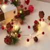 2M 20 leds Christmas Decorations for Home Copper Wire Pine Cone Led Light Christmas Tree Ornament 2022 Kerst Natal Navidad Noel 211104