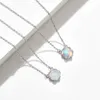 Lekani Aurora Подвеска Halo Crystal GEM S925 стерлингового серебра Мода ожерелье осенью Прекращение Ювелирные Изделия Женщины Элегантные годовщины подарок 210721