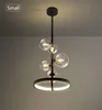 Lámpara colgante nórdica Led 28 48 cm Círculo Lámpara colgante de techo Negro Loft Salón Comedor Cocina Accesorio de iluminación