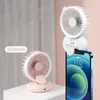 2021 Handheld clipe ventilador encher luz dobrável mini elétrico fãs estudante usb pendurado pescoço 3 cores