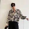 IEFB Kontrast Renk Patchwork Desen Gömlek erkek Gevşek Nedensel Tasarım Uzun Kollu Yaka Tek Göğüslü Kore Trend Tops 9Y7519 210524