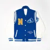 Giacca Varsity blu Donna Streetwear Football americano Manica lunga Bomber da donna Stampa Baseball s 211014