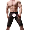 Homens malha shorts masculino caseiro roupas curtas homens sexy casual joelho-comprimento transparente