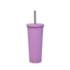 Stainless Steel Vacuum Insulated Tumbler With Metal Straw And Lid Water Mug Coffee Cup Skiny Cups For Ice Drinks Hotest Beverage 13 Color choose Free DHL ship HH21-435