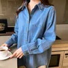 Katoenen jeans vrouwen blouse mode lange mouw vest shirts vrouwen vintage denim vrouwen tops casual losse blusas 11969 210527